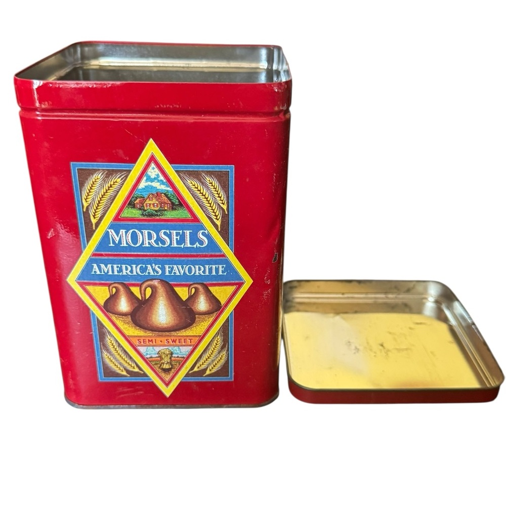 Nestle Tollhouse Red Morsels Vintage Tin Container - Picture 3 of 7